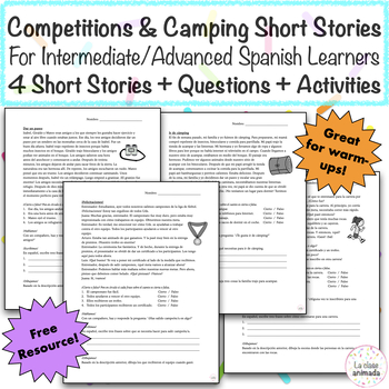 Preview of Advanced Spanish Short Stories Reading Questions Activity FREE DOWNLOAD!