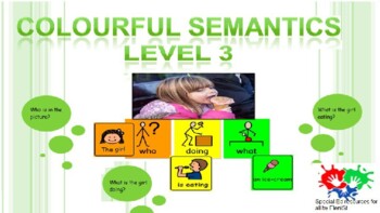 Preview of Level 3 Colourful Semantics activity pack (35 pics)  for SLD learners