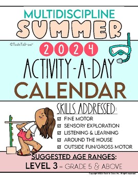Preview of Level 3: MULTIDISCIPLINE - 2024 Activity-a-Day Summer Calendar