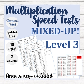 Preview of Level 3: Multiplication MIXED-UP Speed Tests