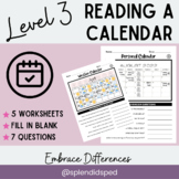 Level 3 Reading a Calendar: Life Skills Special Education 