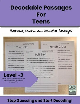 Preview of Level 3 TEEN Decodable Passages
