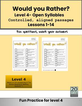 Preview of Level 4 Would You Rather - Open Syllables and Vowel Teams (Google Slides)