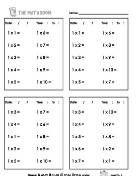 Preview of Level 5 Single-digit multiplication tables 1 to 12