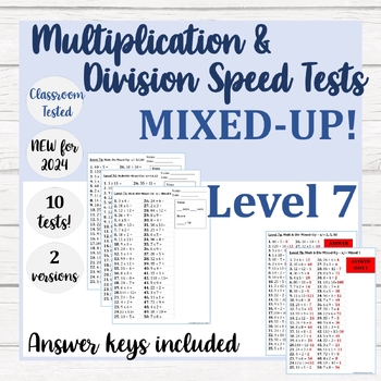 Preview of Level 7: Multiplication & Division MIXED-UP Speed Tests