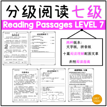 Preview of Level 7 Reading Passages in Simp Chinese w/ Pinyin and Words Only 简体中文