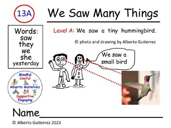 Preview of Grammar: We Saw Many Things #13A