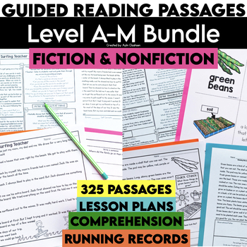 Preview of Level A-M Guided Reading Passages Bundle | Fiction & Nonfiction | Comprehension