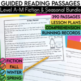 Level A-M Guided Reading Passages Bundle | Fiction & Seaso