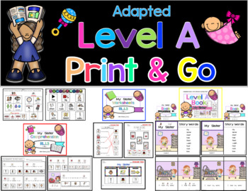 Preview of Adapted Level A (Big Sister) Book Unit & Comprehension (Autism / SPED)