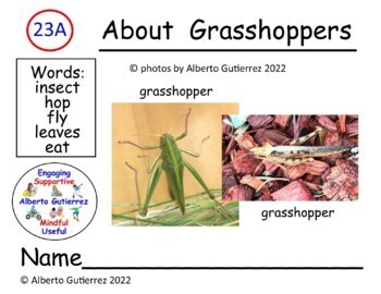 Preview of Nonfiction: About Grasshoppers #23A