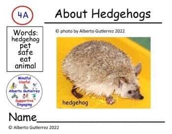 Preview of About Hedgehogs #4A