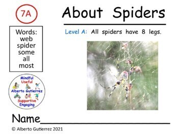 Preview of Nonfiction: About Spiders #7A
