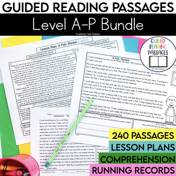 Preview of Level A-P Guided Reading Passages with Comprehension Questions Bundle | Fiction