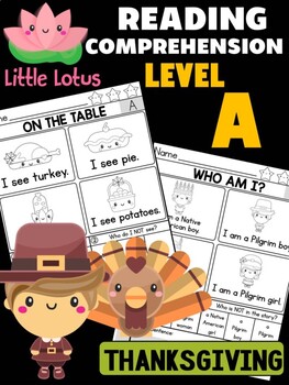 Preview of THANKSGIVING - Level A Reading Comprehension Passages & Questions