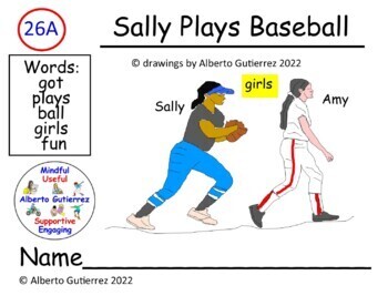 Preview of Realistic Fiction: Sally Plays Baseball #26A