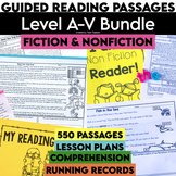 Level A-V Guided Reading Passages Bundle |  Fiction & Nonfiction | Comprehension