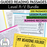 Level A-V Guided Reading Passages Bundle | K-5th Grade Fic
