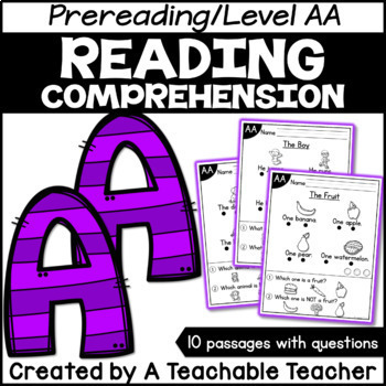 Preview of Level AA Reading Comprehension Passages and Questions Digital Resource