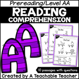 Level AA Reading Comprehension Passages and Questions Digi