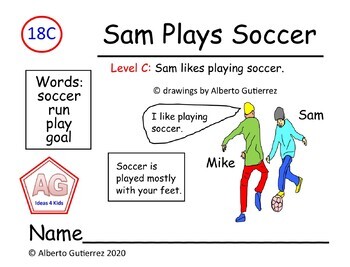 Preview of Level C Fiction: Sam Plays Soccer #18C