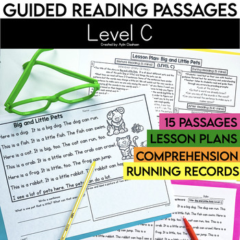 Preview of Level C Guided Reading Passages | Fiction | Kindergarten Lesson Plans Activities