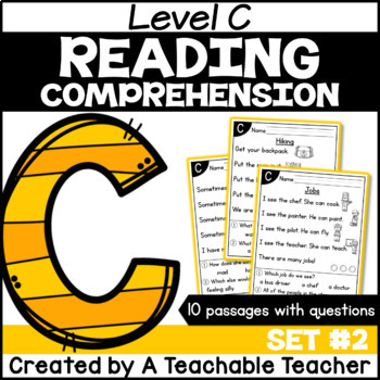 Preview of Level C Reading Comprehension Passages and Questions SET TWO Digital Resource