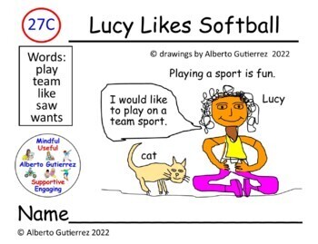 Preview of Lucy Likes Softball #27C