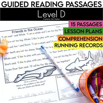 Preview of Level D Guided Reading Passages | Fiction | Kindergarten Lesson Plans Activities