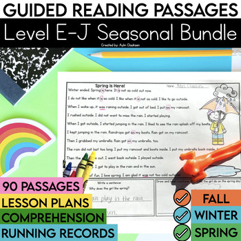 Preview of Level E-J Seasonal Bundle Guided Reading Passages with Comprehension Questions