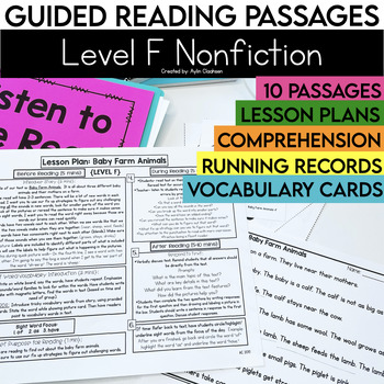 Preview of Level F Nonfiction Guided Reading Passages with Comprehension Questions