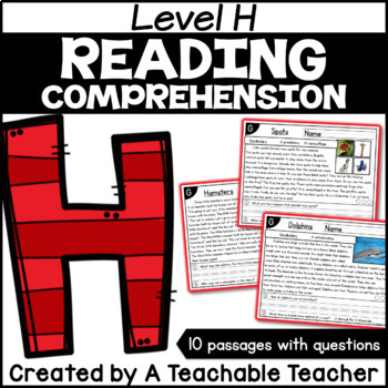 Preview of Level H Reading Comprehension Activities Passages and Questions Homework