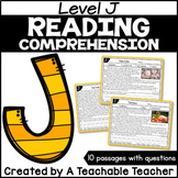 Level J Reading Comprehension Passages with Questions First Grade