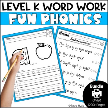 Preview of Kindergarten | Level K | Word Work | Fun Phonics | Bundle Workbook