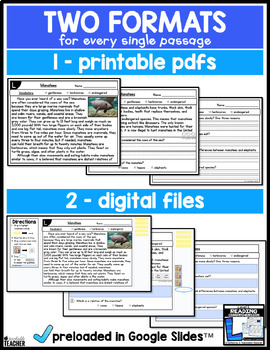 level l reading comprehension passages by a teachable teacher tpt