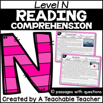 Preview of Level N Reading Comprehension Passages Digital Resource