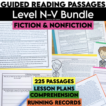 Preview of Level N-V Guided Reading Passages with Comprehension Bundle Fiction & Nonfiction