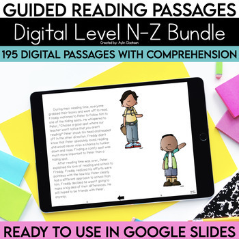 Preview of Level N-Z Digital Resources Bundle Guided Reading Passages with Comprehension