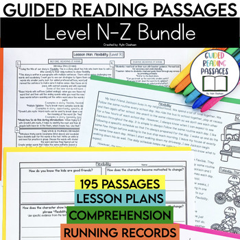 Preview of Level N-Z Guided Reading Passages with Comprehension Bundle | 3rd-5th Grade