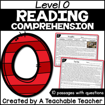 Preview of Level O Reading Comprehension Activities Passages and Questions Homework Digital