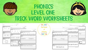 Preview of Level One Phonics Trick Word Practice - Google Slides