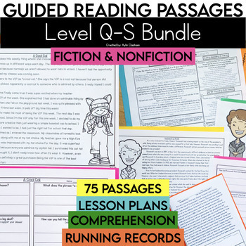 Preview of Level Q-S Guided Reading Passages & Comprehension Bundle | Fiction & Nonfiction