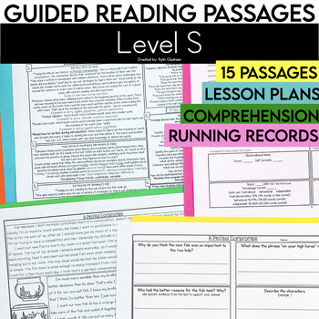 Preview of Level S 4th Grade Guided Reading Passages and Comprehension Questions | Fiction