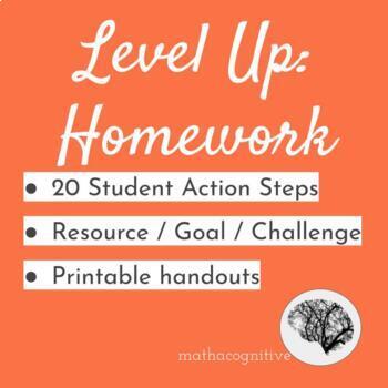 Preview of Level Up Homework: Action Steps | Goals | Reflections to Build Study Skills