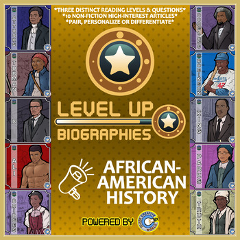 Preview of Level Up Reading -- Biographies -- African-American History - Paired Text Bundle