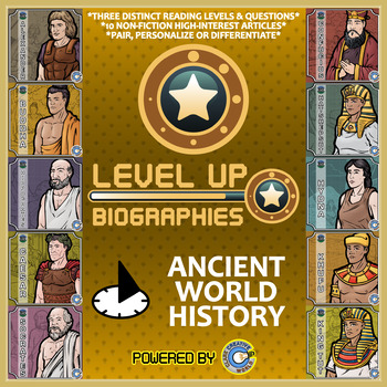 Preview of Level Up Reading -- Biographies -- Ancient History - Paired Text Bundle