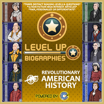 Preview of Level Up Reading -- Biographies -- Revolutionary America - Paired Text Bundle