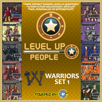 Preview of Level Up Reading -- People Groups -- Warriors - Paired Text Bundle
