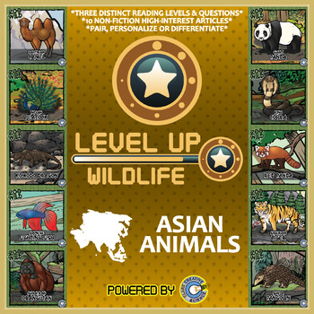 Preview of Level Up Reading -- Wildife -- Asian Animals - Paired Text Bundle