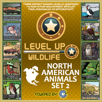 Preview of Level Up Reading -- Wildife -- North American Animals Set 2 - Paired Text Bundle